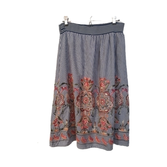 Magic Striped Embroidered A-line Skirt Size L - Picture 2 of 10